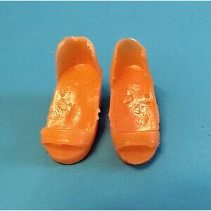 Vintage Barbie Fashion Doll Orange Platform Sandals Shoes
